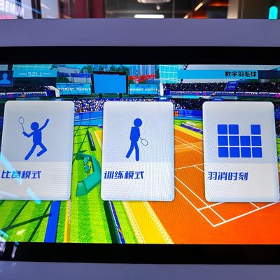 Buon prezzo Proiezione interattiva Sala da badminton Simula la macchina di lancio automatico in linea