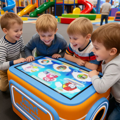 Buon prezzo Tavolo interattivo touchscreen per bambini con 10 modalità di gioco, materiale in PVC e dimensioni 970mm*608mm*500mm in linea