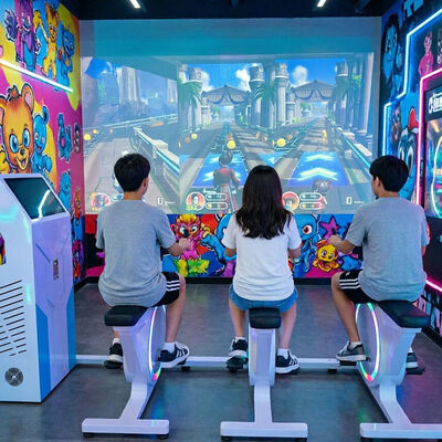 Qualità Fitness virtuale Spinning Bike Sensore di movimento interattivo Resistente Ciclismo stazionario Bicicletta Proiezione schermo Macchina sportiva fabbrica