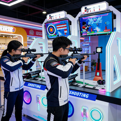 Buon prezzo Macchina da gioco arcade per simulatore di tiro a doppio giocatore a infrarossi con replica di tiro olimpico e staffa stabilizzatrice regolabile in linea