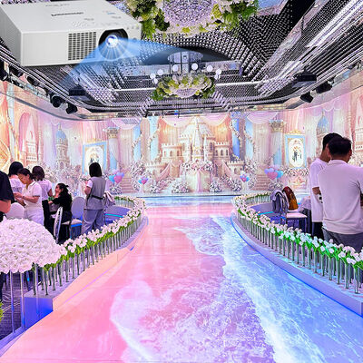 Qualità Proiezione immersiva Proiezione interattiva a parete con luminosità 5200 lumens 1920 * 1200 Risoluzione e 1-20 canali per la decorazione di ristoranti e alberghi fabbrica