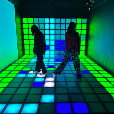 Buon prezzo Pavimento LED interattivo con piastrelle di dimensioni 30x30cm colore RGB e 1000+ livelli di gioco per sale giochi in linea